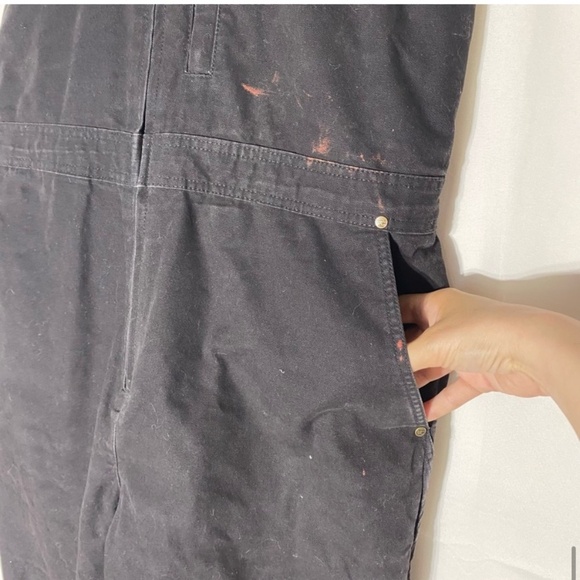 Work King Work Gear Insulated Black Canvas Winter Bib Overalls L - Picture 12 of 16